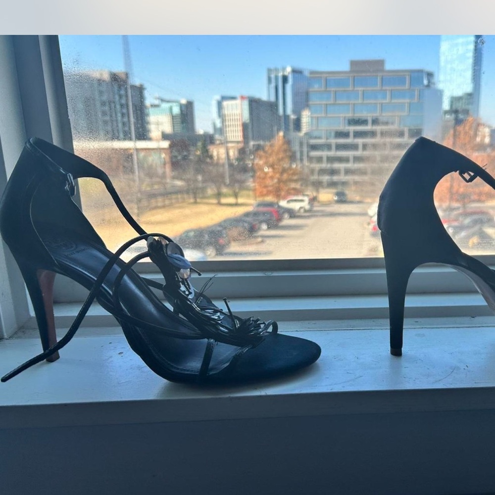 Tory Burch Black Lace-Up Heels